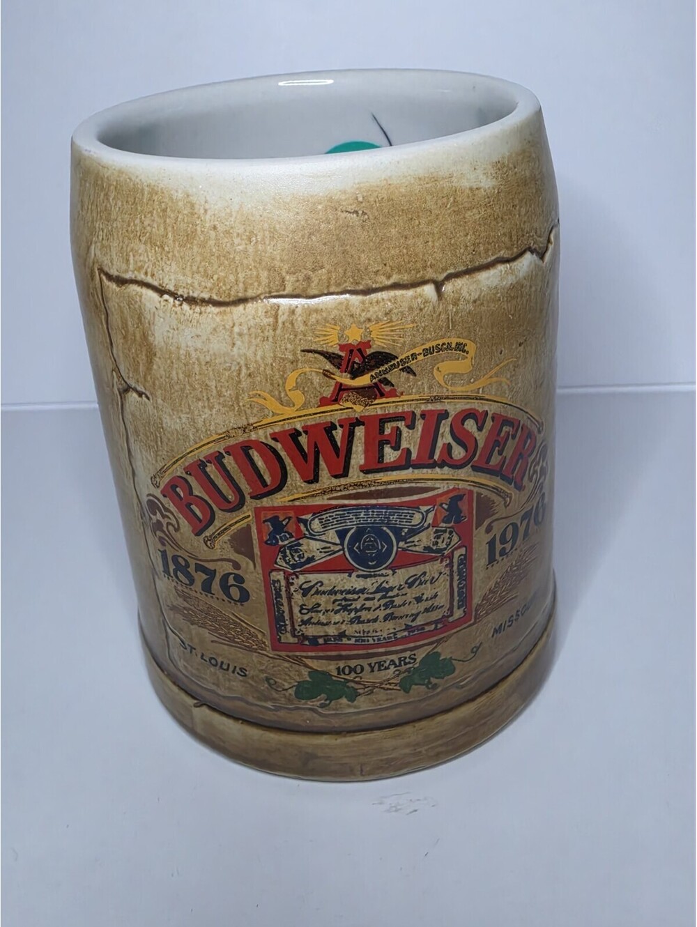 Vintage 1876-1976 Budweiser Centennial 100 Years Beer Stein Mug